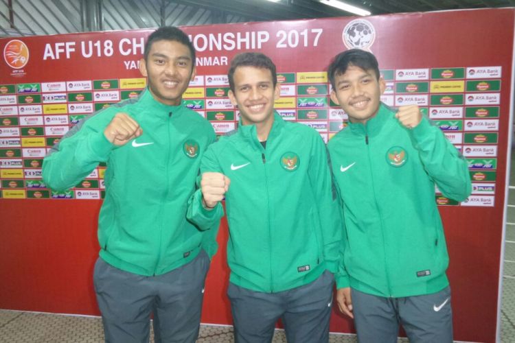 Tiga pemain timnas U-19 Indonesia, M Rafli, Egy Maulana Vikri, dan Witan.