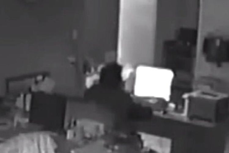 Pencuri yang juga pembobol rumah terekam kamera saat sedang duduk di depan komputer dan menonton video porno.
