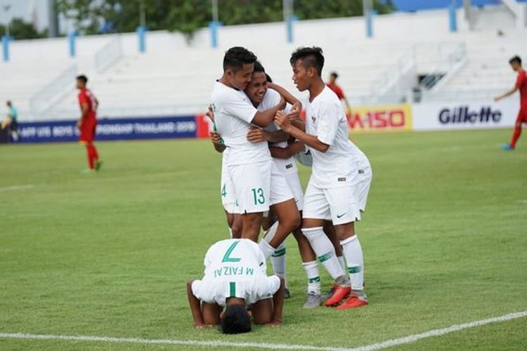 Timnas U-15 Indonesia berhasil meraih kemenangan melawan Vietnam dengan skor 2-0 di Thailand, Sabtu (27/7/2019). 
