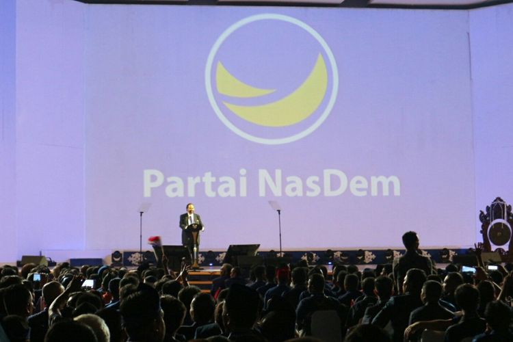 Ketua Umum Partai NasDem Surya Paloh ketika memberikan sambutan dalam Rapat Kerja Nasional (Rakernas) Partai NasDem ke-IV di JI-EXPO Kemayoran, Jakarta Pusat, Rabu, (15/11/2017).