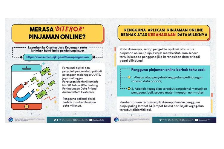 Kementerian Komunikasi dan Informatika memberikan imbauan kepada masyarakat agar berhati-hati memilih aplikasi pinjaman online (pinjol).