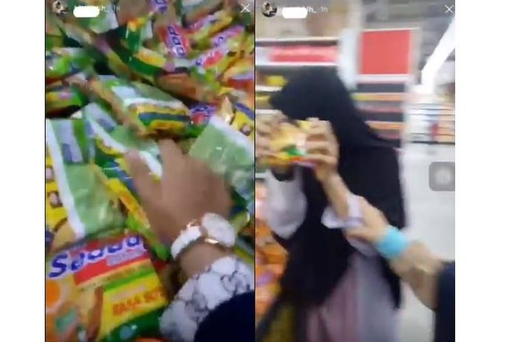 Viral, video merusak makanan di supermarket yang beredar di media sosial pada Minggu (21/7/2019).