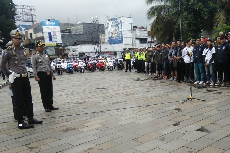 Polres Tasikmalaya Kota kampanyekan sadar aman berkendara bareng generasi milenial, Sabtu (19/1/2019) kemarin. 