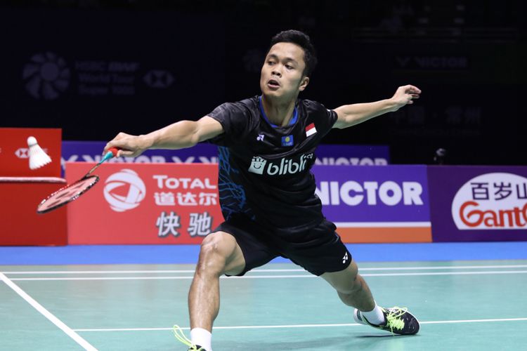 Anthony Sinisuka Ginting memastikan tiket ke final China Open 2018, 22 September 2018.