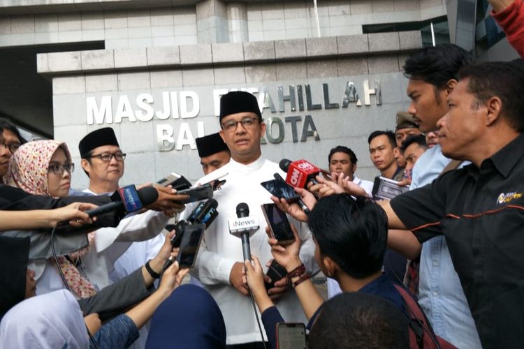 Gubernur DKI Jakarta Anies Baswedan di Balai Kota DKI Jakarta, Jalan Medan Merdeka Selatan, Minggu (11/8/2019).