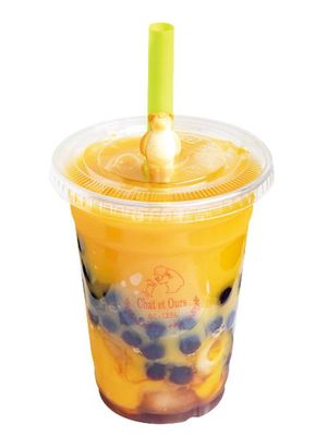 Mango Juice (630 yen), nikmati rasa manis buah yang alami dan kaya tanpa tambahan gula dan tanpa bahan kimia buatan. 