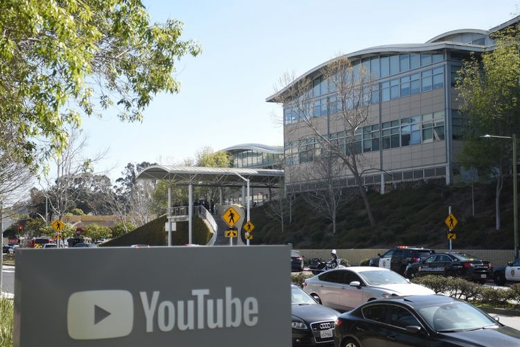 Kantor pusat YouTube di San Bruno, California, Amerika Serikat, lokasi insiden penembakan pada Selasa (3/4/2018) petang waktu setempat. 