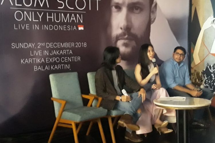 Konferensi pers konser Calum Scott di Jakarta di Hotel Double Tree, Jakarta Pusat, Jumat (23/11/2018) sore.