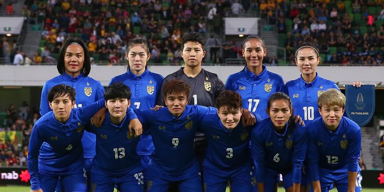 Timnas Putri Thailand yang akan tampil di Piala Dunia Wanita 2019 di Perancis pada 7 Juni hingga 7 Juli mendatang.