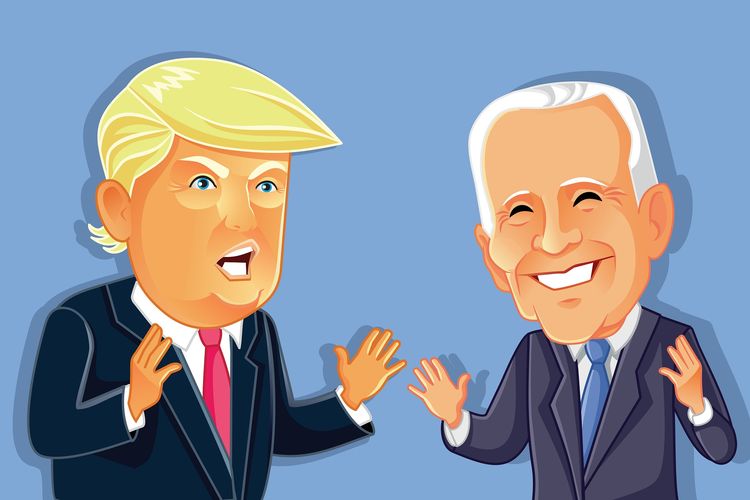 Ilustrasi Donald Trump dan Joe Biden, dua kandidat di Pemilu Presiden AS 2020