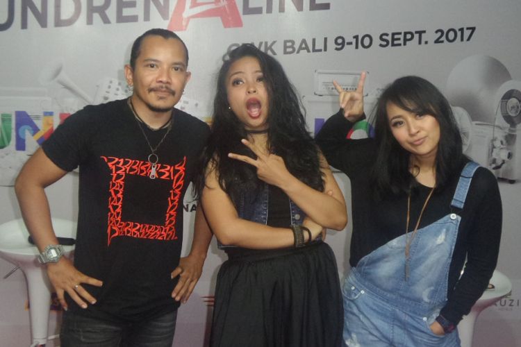 KotaK usai tampil dalam Soundrenaline 2017 di Garuda Wisnu Kencana, Bali, Minggu (10/9/2017).
