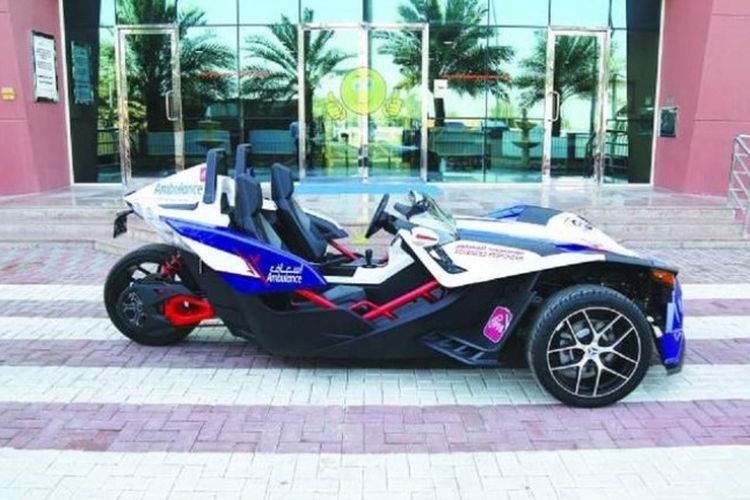 Motor sport polaris yang akan dijadikan moda transportasi medis di Dubai.