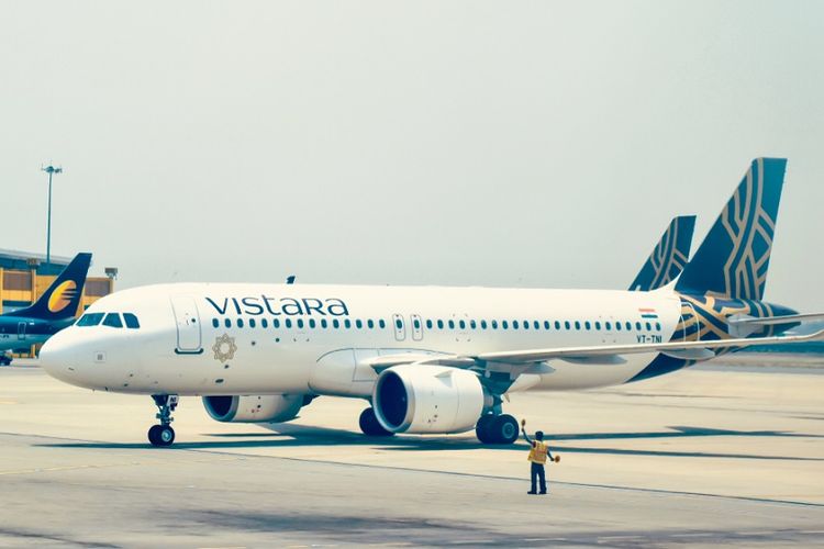 Pesawat milik maskapai India, Vistara Airline.