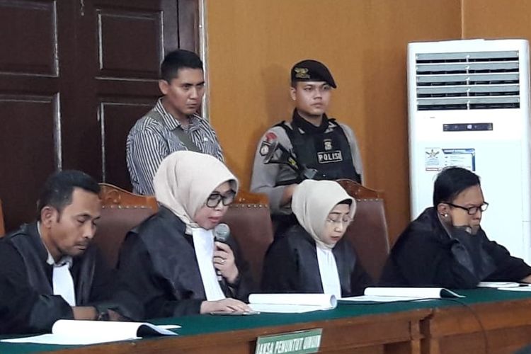 Jaksa Penuntut Umum Mayasari dan Anita Dewayani dalam sidang pembacaan replik dengan terdakwa Aman Abdurrahman di Pengadilan Negeri Jakarta Selatan, Rabu (30/5/2018).