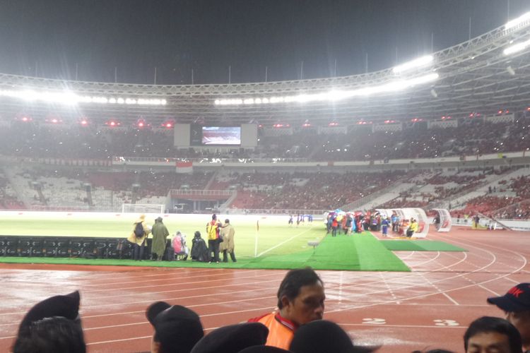 Stadion Utama Gelora Bung Karno, Senayan, Jakarta, Minggu (14/1/2018).