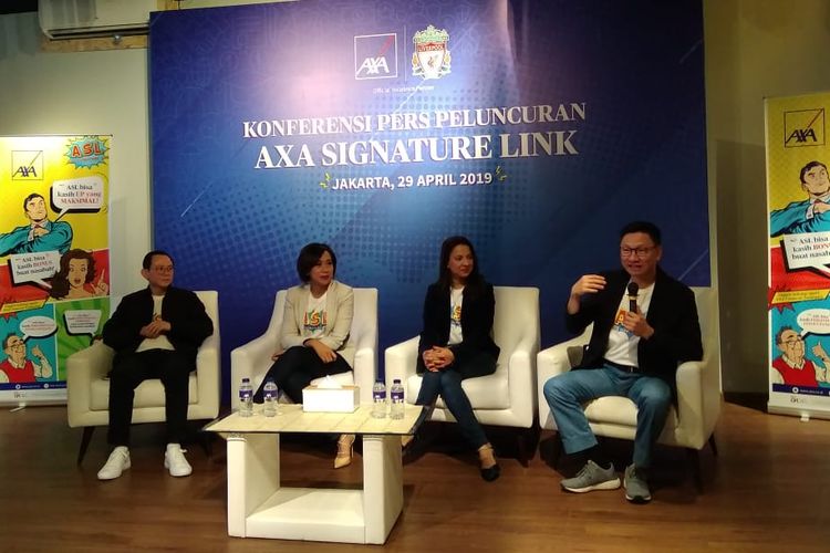 Jajaran Direksi AXA Insonesia dalam konferensi pers peluncuran AXA Signature Line di Jakarta, Senin (29/4/2019)