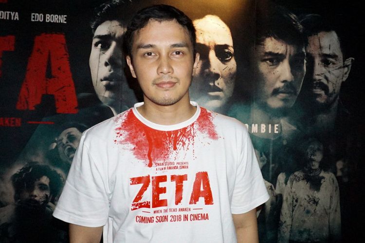 Artis peran Dimas Aditya dalam jumpa pers film Zeta di Plaza Senayan, Jakarta Pusat, Jumat (11/5/2018).