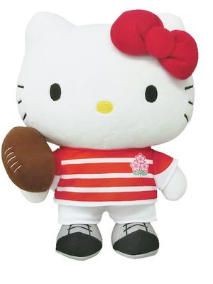 “Boneka Hello Kitty Tim Rugbi Jepang M” (3,300 yen) dengan panjang keseluruhan 25cm