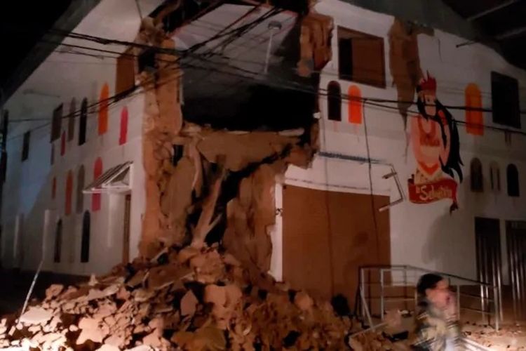 Salah satu kerusakan gempa Peru