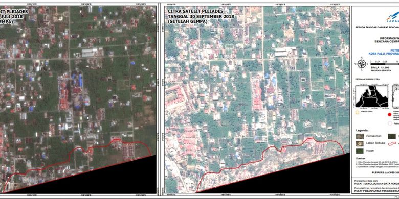 Citra satelit tunjukkan wilayah Petobo, Sulteng juga terdampak gempa Donggala