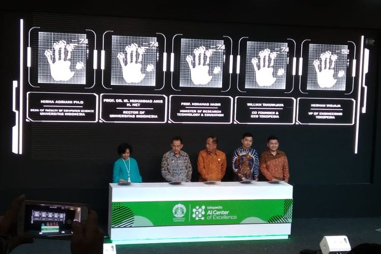 Tokopedia Bersama UI luncurkan AI Center of Intelegence di Depok, Kamis (28/3) | Sumber: Kompas