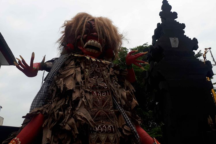 Ogoh-ogoh di Pura Agung Wira Satya Bhuana, Rabu (6/3/2019).