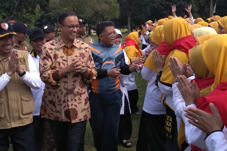 Anies Baswedan hadiri acara Latansa PKS di Cibubur, Minggu (8/4/2018)