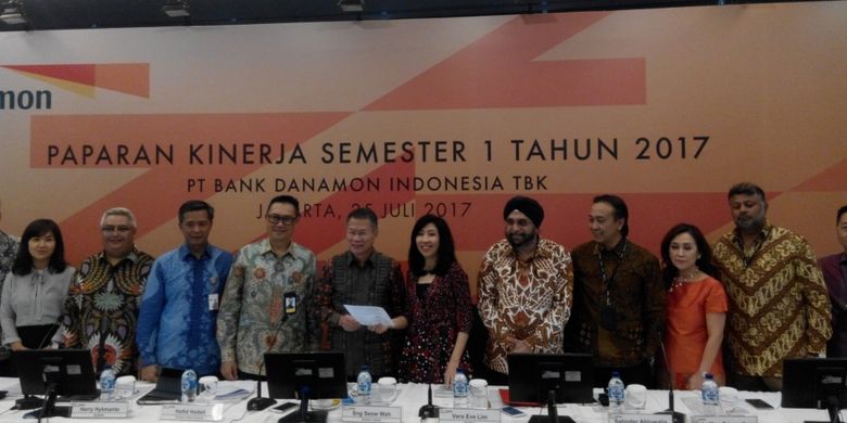 Paparan kinerja keuangan PT Bank Danamon Indonesia Tbk di Jakarta, Selasa (25/7/2017).