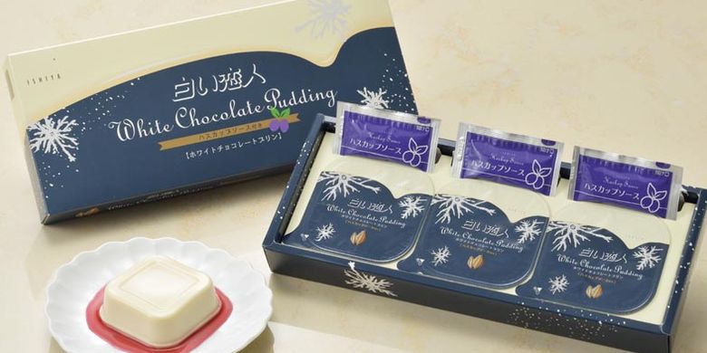 Kue Shiroi Koibito versi pudding sering dijadikan oleh-oleh wisatawan saat berkunjung ke Hokkaido, Jepang. Kue ini bisa diperoleh di toko-toko di bandara, seperti di Bandar Udara Chitose Baru (New Chitose Airport Terminal).