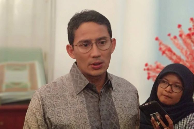 Anggota Dewan Pembina Partai Gerindra Sandiaga Uno di Jakarta, Rabu (21/3/2018).