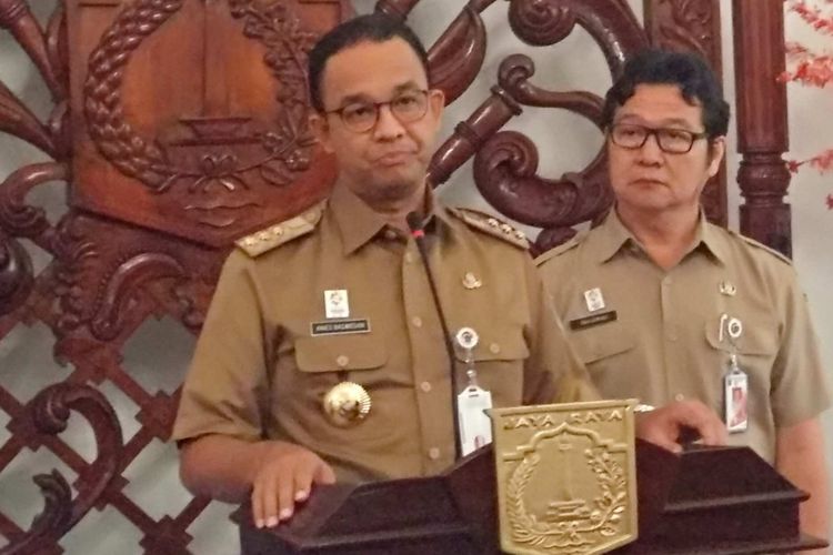 Gubernur DKI Jakarta Anies Baswedan di Balai Kota, Selasa (21/8/2018).