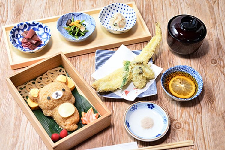 Set menu Rilakkuma Belut Laut dan Tempura Tiram