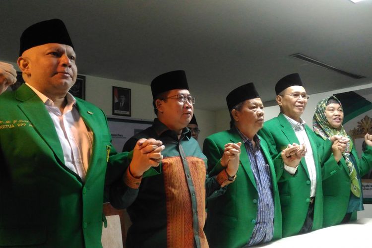 PPP Muktamar Jakarta mengadakan jumpa pers mengenai agenda Musyawarah Kerja Nasional (Mukernas) di Jakarta, Senin (12/11/2018).