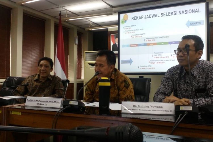 Rektorat Universitas  Indonesia (UI) , Muhammad Anis di gedung rektorat Universitas Indonesia, Depok, Selasa (8/1/2019).
