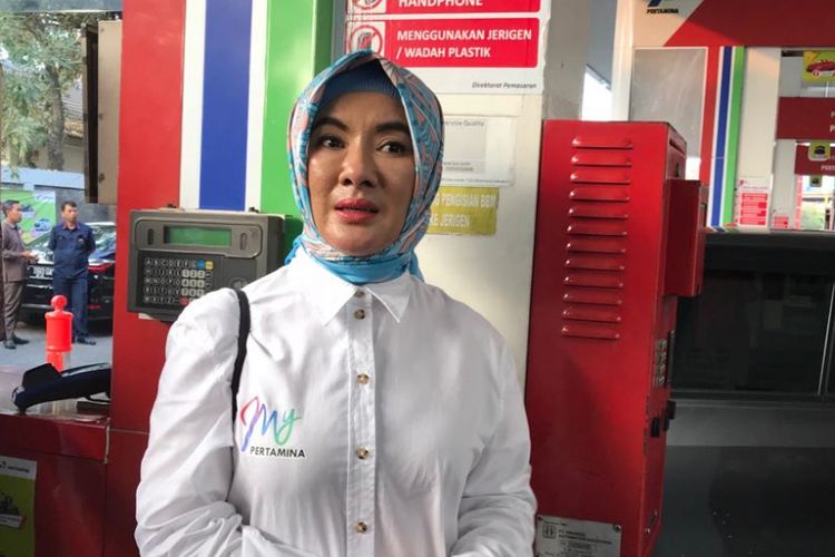 Direktur Utama PT Pertamina Nicke Widyawati di Jakarta, Senin (3/9/2018).
