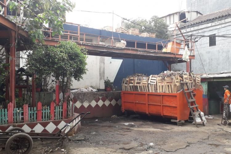 Area tempat sampah dan pos kompos di Pasar Grogol, Jakarta Barat pada Jumat (31/8/2018).