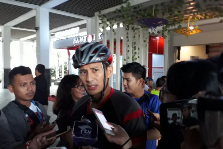 Wakil Gubernur DKI Jakarta Sandiaga Uno di Balai Kota DKI Jakarta, Jalan Medan Merdeka Selatan, Selasa (30/1/2018).