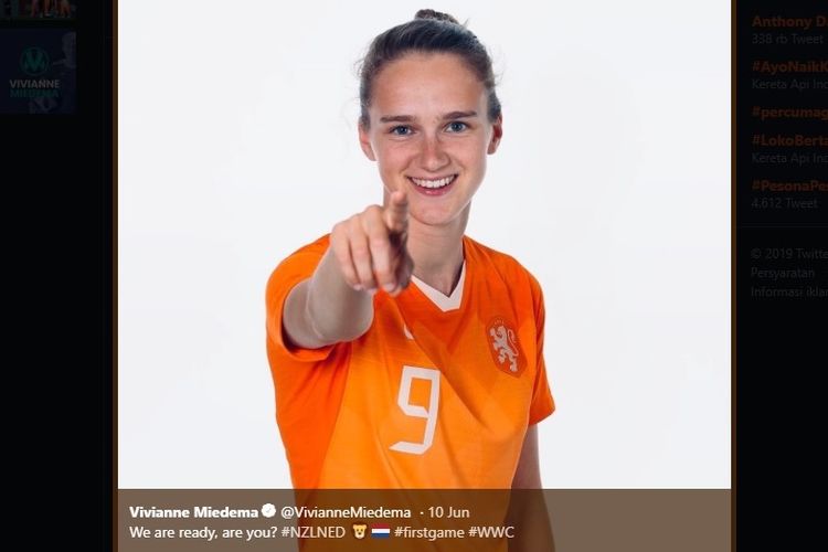 Vivianne Miedema berhasil menjadi top skor timnas putri Belanda sepanjang masa.