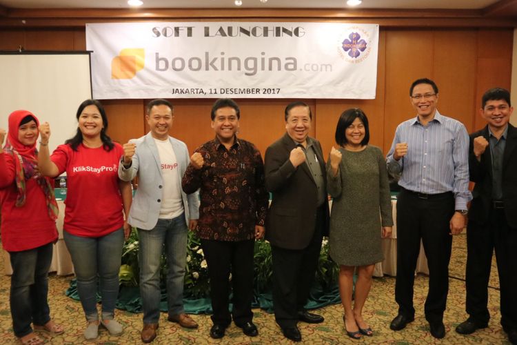 Soft Launching bookingina.com sebagai situs reservasi hotel dans restoran se Indonesia, gagasan PHRI, Senin (11/12/2017).