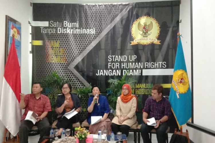 Komnas HAM menggelar diskusi terkait RUU Pertanahan di kantor Komnas HAM, Jakarta Pusat, Jumat (6/9/2019). 