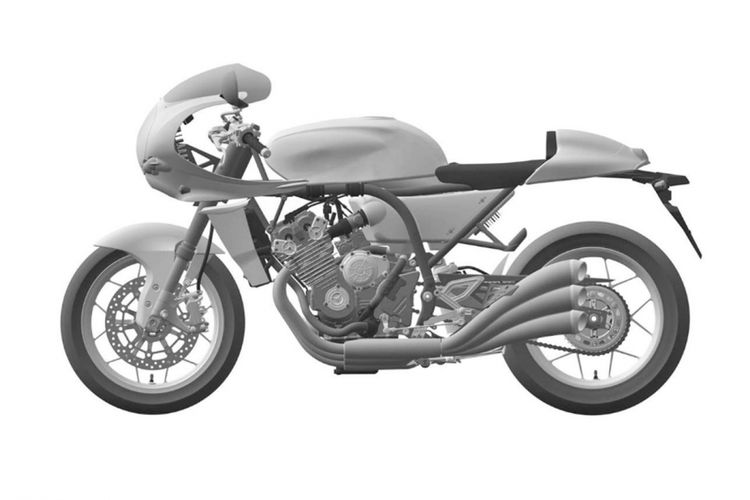 Gambar desain calon motor Honda berdesain retro yang terinspirasi Honda CBX