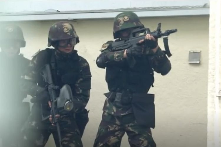 Tangkapan layar video propaganda yang dirilis militer China pada Rabu (31/7/2019).