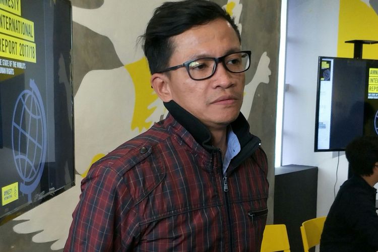 Direktur Eksekutif Amnesty Internasional Indonesia Usman Hamid, Jakarta, Rabu (22/2/2018).