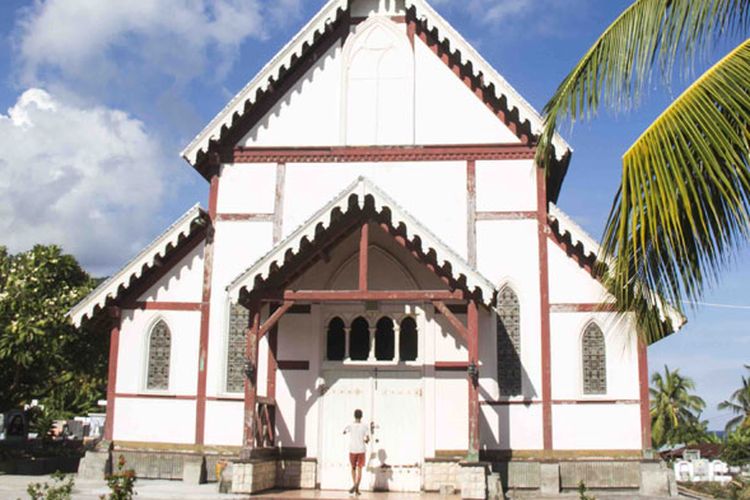 Gereja Tua Sikka di Maumere, Flores, Nusa Tenggara Timur.