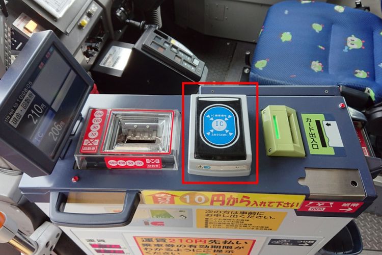 Jika Anda menggunakan kartu Suica atau kartu IC lainnya, perhatikan bagian yang ditandai ini