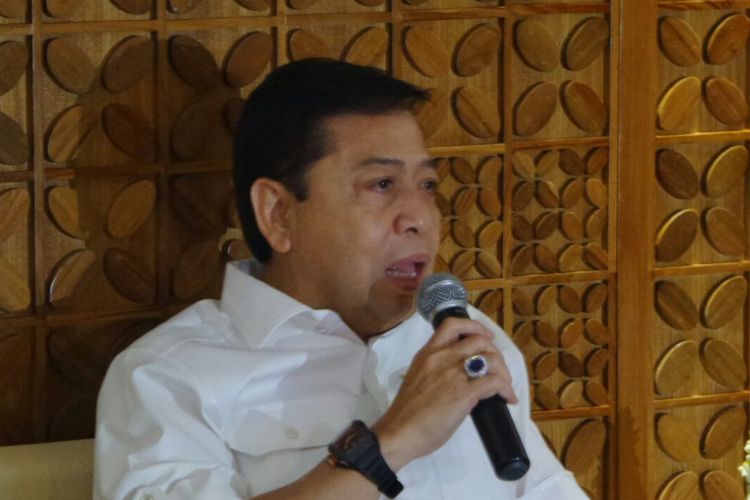 Ketua DPR RI Setya Novanto dalam sebuah acara diskusi di Kompleks Parlemen, Senayan, Jakarta, Jumat (31/3/2017)