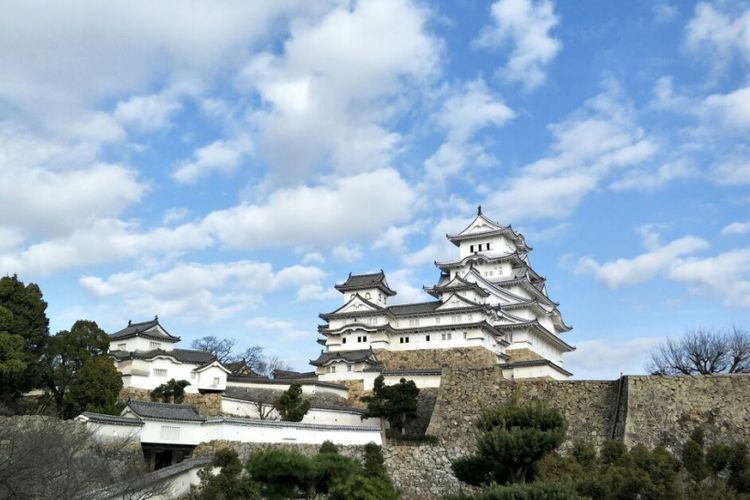 Himeji Castle di Kota Himeji, Prefektur Hyogo, Jepang, Minggu (4/3/2018).