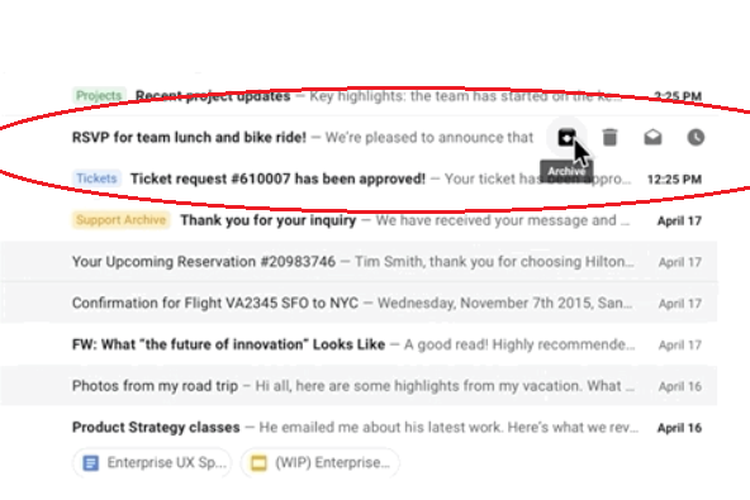 Tool di inbox Gmail untuk membalas pesan, mengatur alarm, menghapus atau megarsipkan tanpa harus membuka