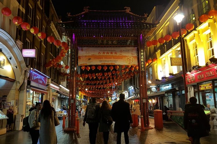 Kawasan Chinatown di London, Inggris.
