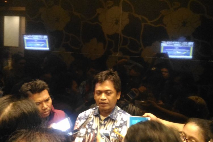 Direktur Deteksi Ancaman BSSN Sulistyo usai menghadiri seminar bertajuk Diseminasi Deteksi Ancaman Siber 2018 di Hotel Aston, Jakarta, Rabu (12/12/2018).